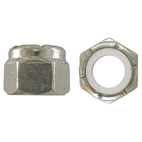 Mur Pengunci Kepala Hex Presisi - Dia 7/8 inci - 9 Pitch - Berlapis Seng - Sisipan Nilon