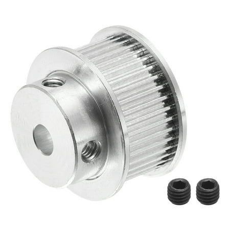 40 Gigi 5mm Bore TimingPulley Synchronous Wheel Perak, untuk 3D Printer Belt, Mesin CNC
