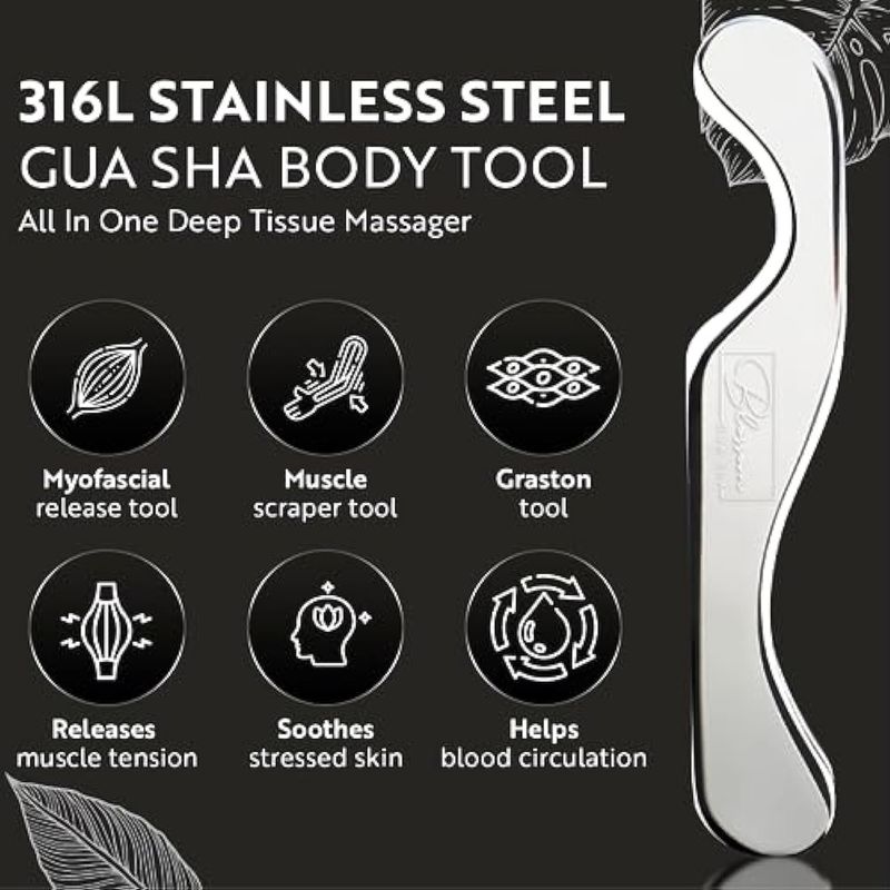 316L Stainless Steel C-Shaped IASTM Tool Untuk Pencegahan Dan Pemulihan - Graston Massage Blade Made