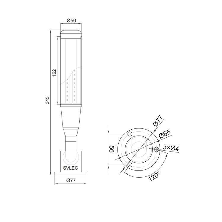 3 Warna Lampu Menara Sinyal LED Untuk Mesin CNC