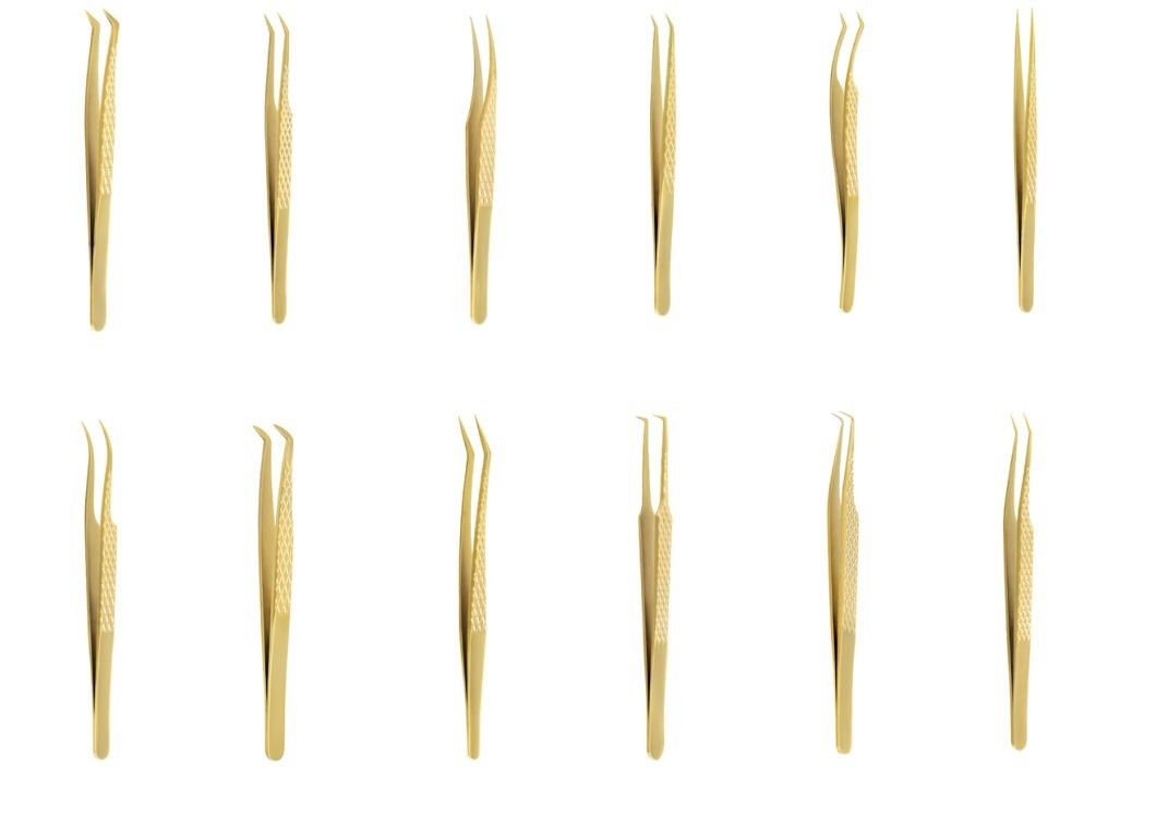 Pinset Anit-statis, Pinset DIY Hitam Precision Untuk Seni Kuku Dan Ujung Serat Ekstensi bulu mata Alat kecantikan