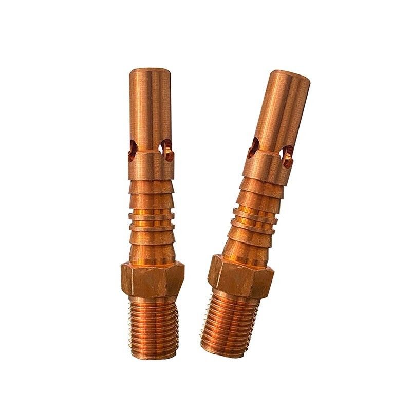 China Manufaktur Tinggi kekuatan CNC Bagian Mesin Lathe Custom Precision Tembaga Slim Shaft Bagian Perangkat Medis Merah Tembaga