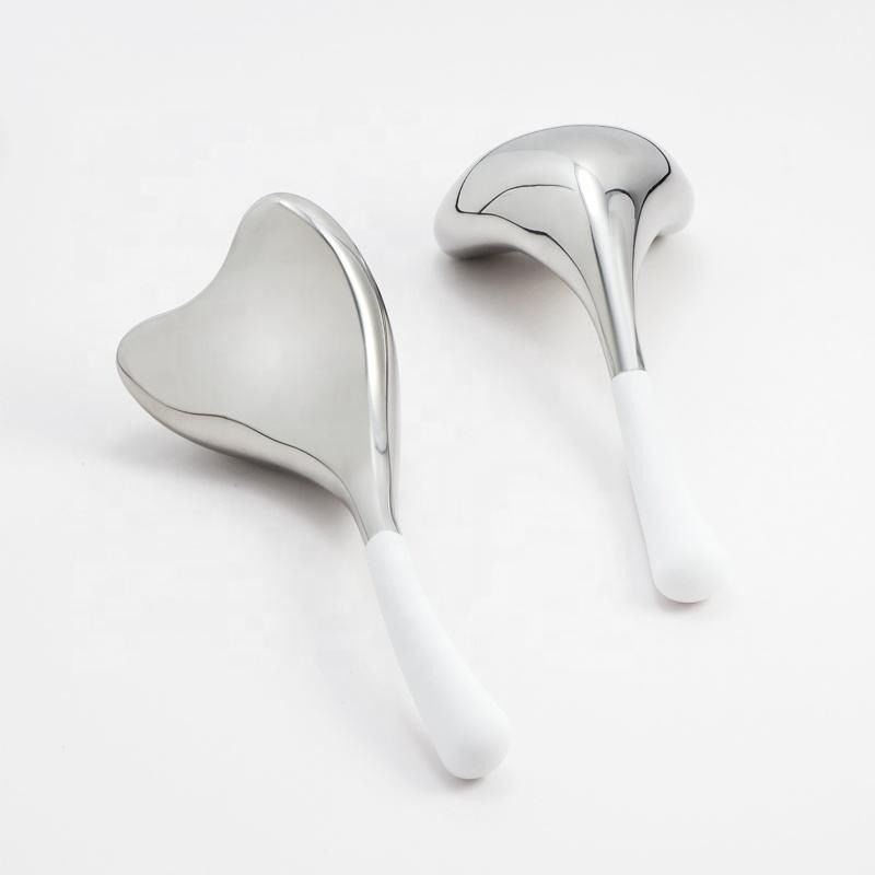 Alat Perawatan Kulit Metal Hati Gua Sha Lifting Wajah Kecantikan Pendingin Cryo Stick Pijat Bola Es Baja Rinsing